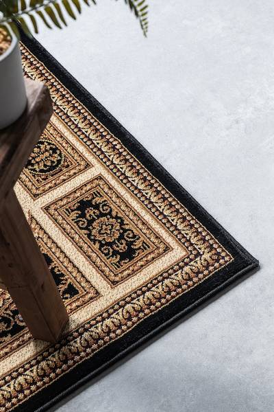 Tapis de couloir Guzara Polypropylène / Jute - Noir