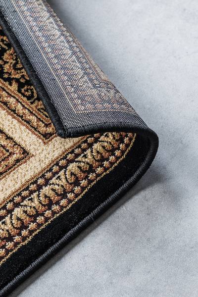 Tapis de couloir Guzara Polypropylène / Jute - Noir