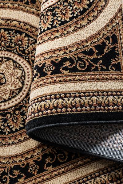 Tapis de couloir Guzara Polypropylène / Jute - Noir