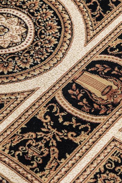 Tapis de couloir Guzara Polypropylène / Jute - Noir