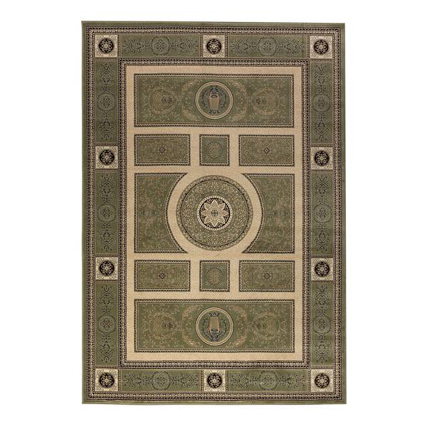 Tapis à poils courts Guzara Polypropylène / Jute - Vert olive - 120 x 170 cm