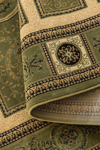 Tapis à poils courts Guzara Polypropylène / Jute - Vert olive - 120 x 170 cm