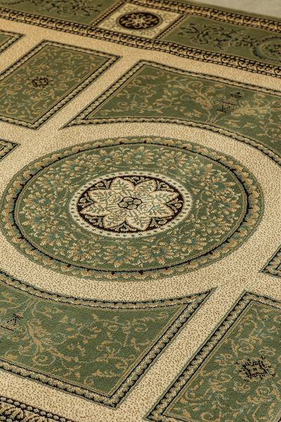 Tapis à poils courts Guzara Polypropylène / Jute - Vert olive - 120 x 170 cm