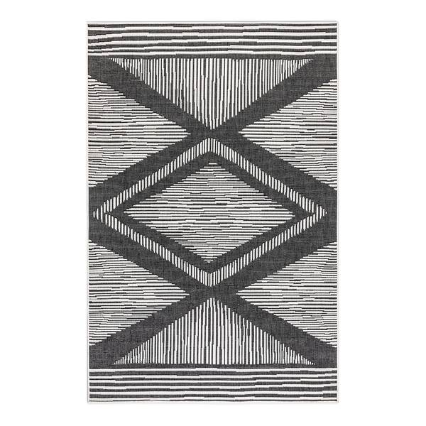 Tapis intérieur/extérieur Rhombus Polypropylène - Noir - 120 x 170 cm