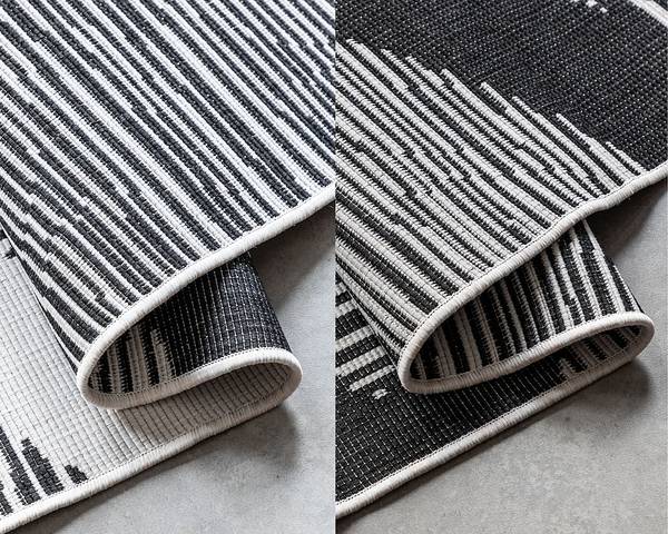 Tapis intérieur/extérieur Rhombus Polypropylène - Noir - 120 x 170 cm