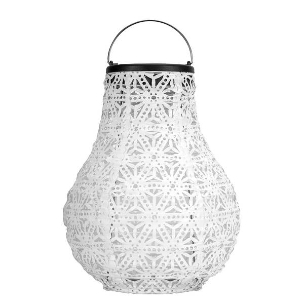 Set di 2 lanterne solari Sunshine Blaze Materiale plastico / Vlies - Bianco