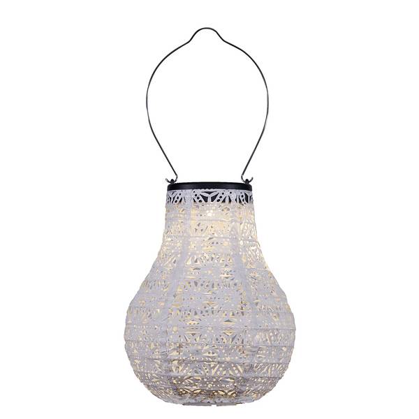 Set di 2 lanterne solari Sunshine Blaze Materiale plastico / Vlies - Bianco