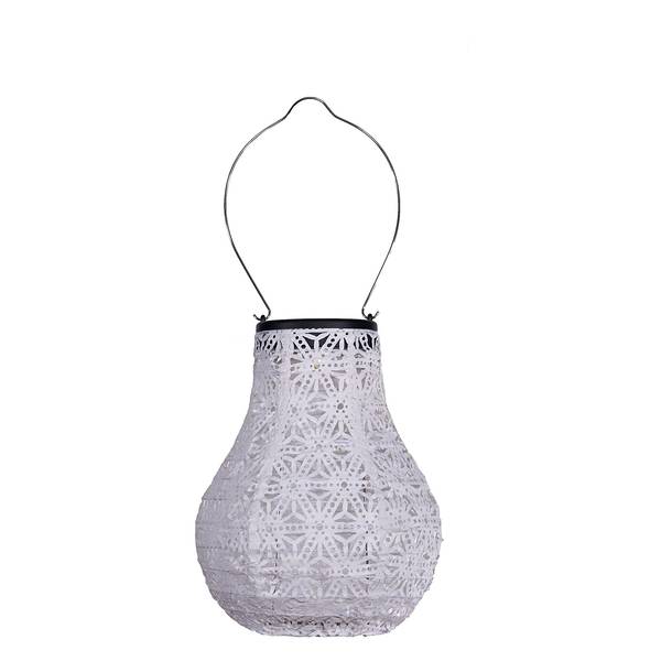 Set di 2 lanterne solari Sunshine Blaze Materiale plastico / Vlies - Bianco