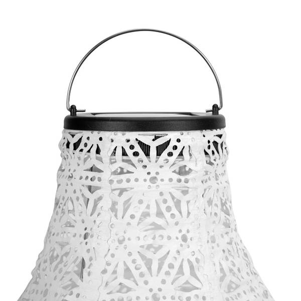 Set di 2 lanterne solari Sunshine Blaze Materiale plastico / Vlies - Bianco