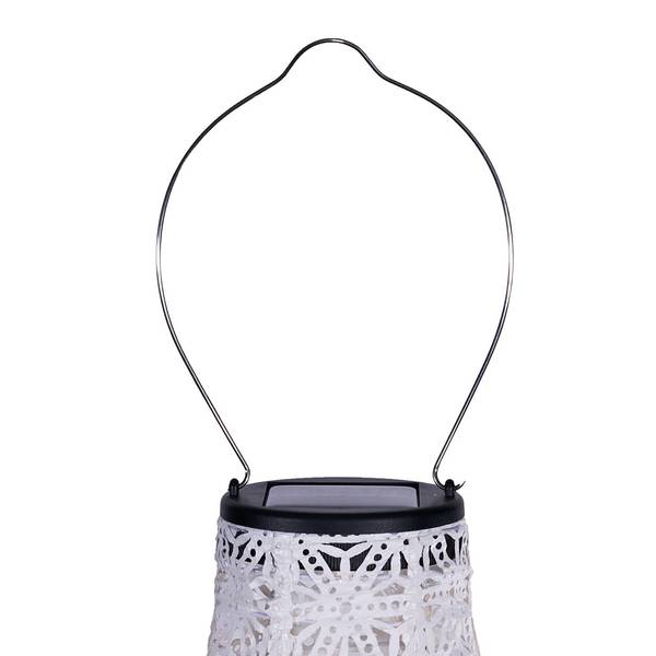 Set di 2 lanterne solari Sunshine Blaze Materiale plastico / Vlies - Bianco