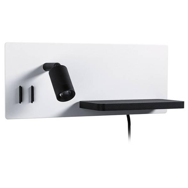 Lampada da parete Serra Alluminio - Nero / Bianco - 1 punti luce - Bianco / Nero