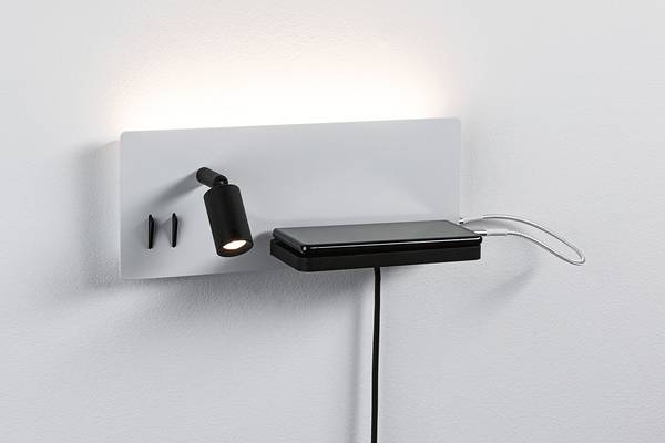 Lampada da parete Serra Alluminio - Nero / Bianco - 1 punti luce - Bianco / Nero