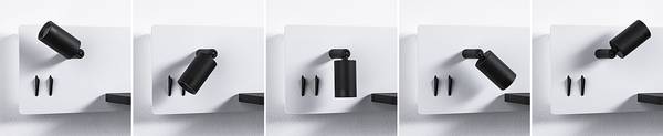 Lampada da parete Serra Alluminio - Nero / Bianco - 1 punti luce - Bianco / Nero