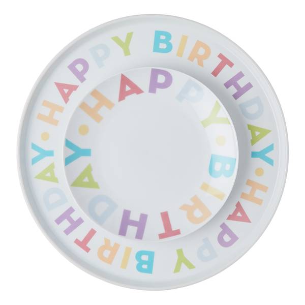 Kuchenplatte HAPPY BIRTHDAY Porzellan - Bunt