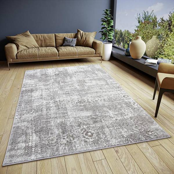 Tappeto a pelo corto Style Poliestere / Lattice - Grigio / Beige - 160 x 235 cm