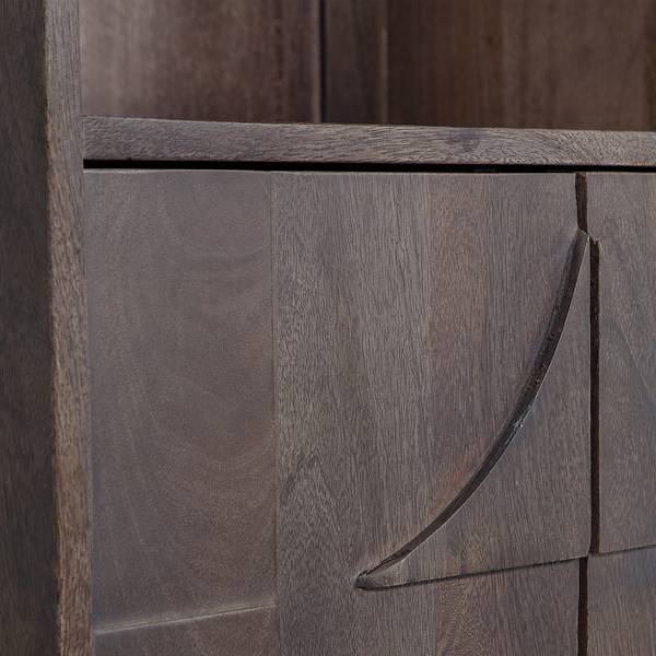 Schrank Draw Mangoholz Massiv - Dunkelbraun