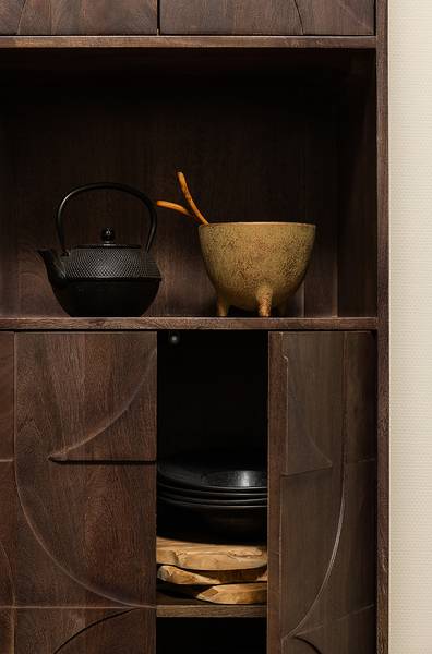 Schrank Draw Mangoholz Massiv - Dunkelbraun