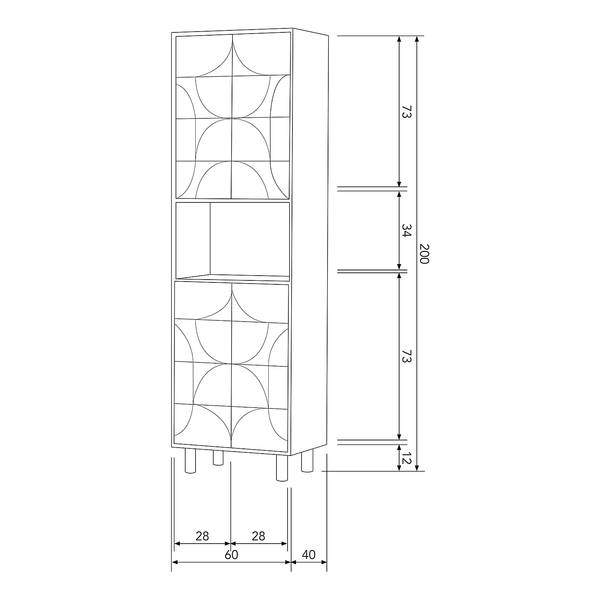 Schrank Draw Mangoholz Massiv - Dunkelbraun