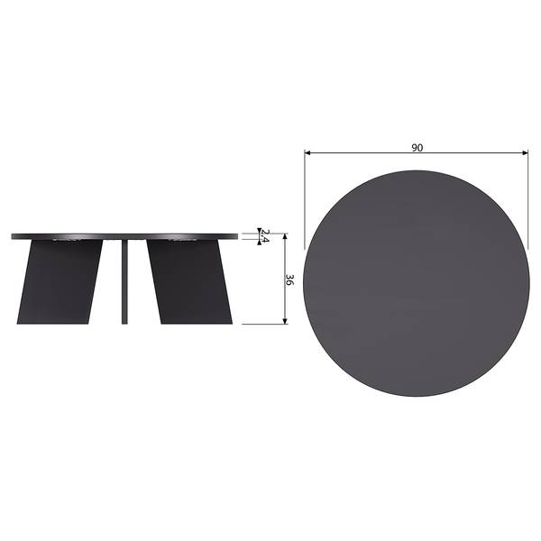 Couchtisch Fries Eiche Massiv - Schwarz