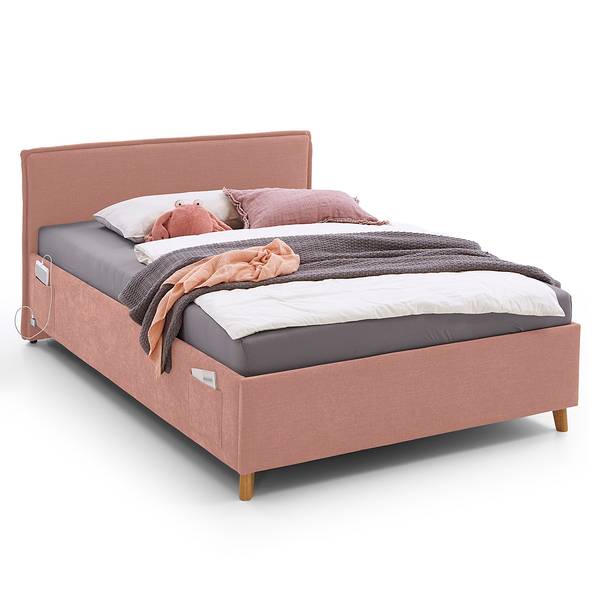 Lit rembourré Fun Tissu Cieli: Rosé - 90 x 200cm - Avec sommier à lattes