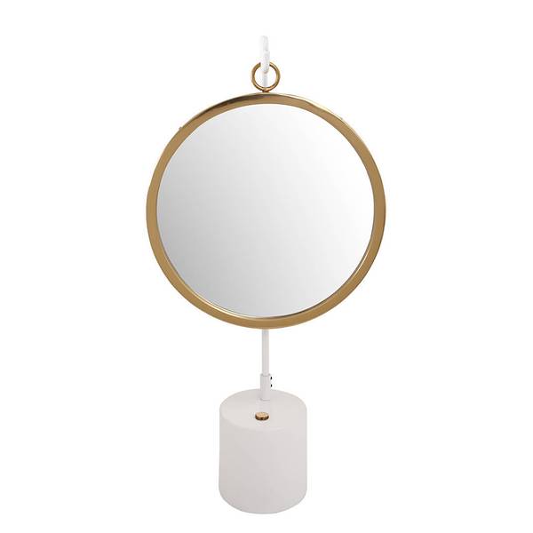 Tischspiegel Eleganca Typ A Stahl - Eisen / Spiegelglas - Weiß / Gold