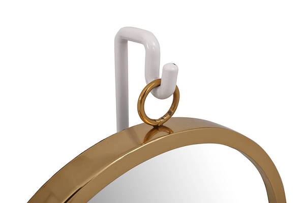 Tischspiegel Eleganca Typ A Stahl - Eisen / Spiegelglas - Weiß / Gold