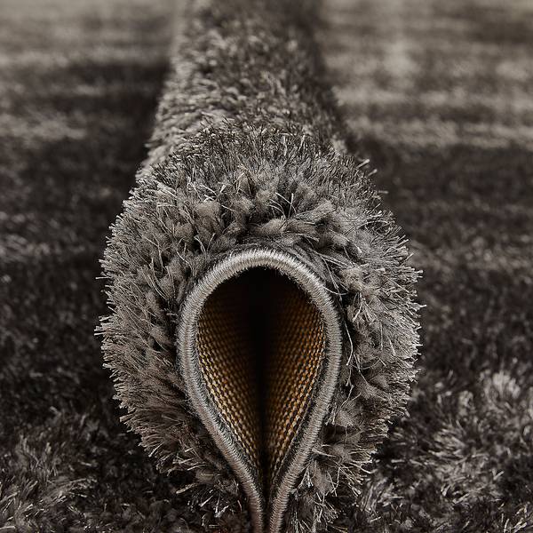 Hoogpolig vloerkleed Gela polyester - antracietkleurig - 120 x 170 cm