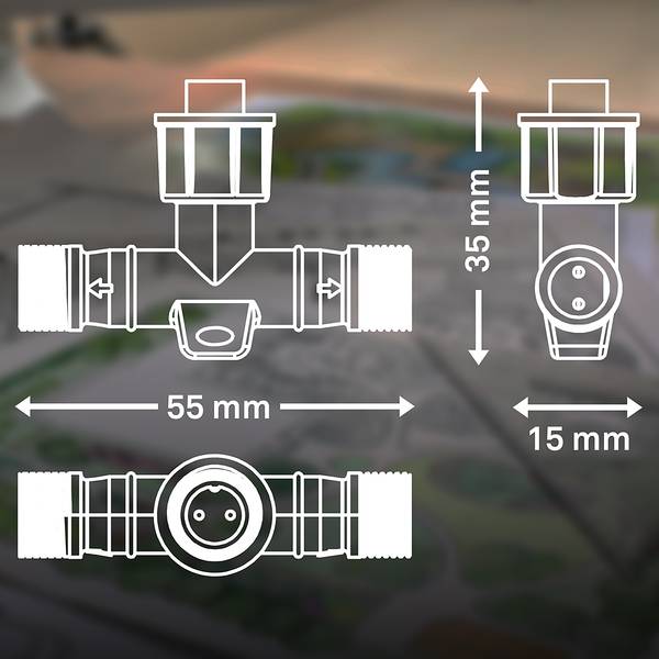 T-verbinding Connect to Shine kunststof - zwart