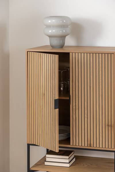 Highboard Couman wildeikenhouten look/zwart