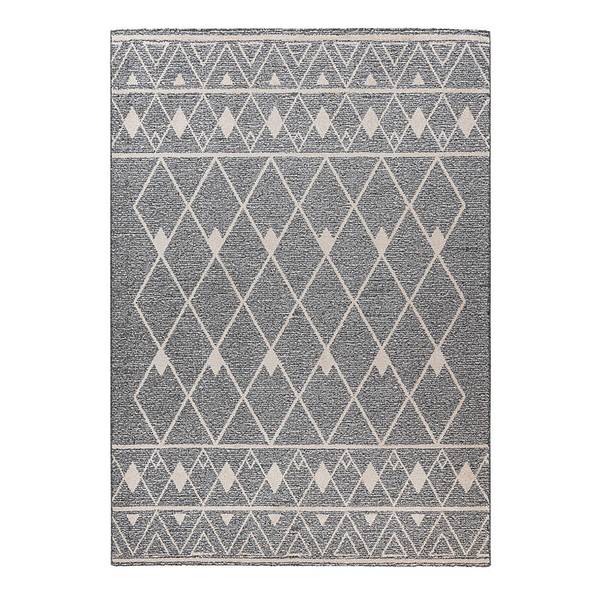 Tapis à poils courts Rhombus - type C Polypropylène - Gris / Beige - 160 x 230 cm