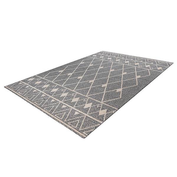 Tapis à poils courts Rhombus - type C Polypropylène - Gris / Beige - 160 x 230 cm