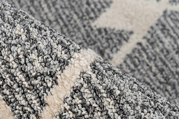 Tapis à poils courts Rhombus - type C Polypropylène - Gris / Beige - 160 x 230 cm