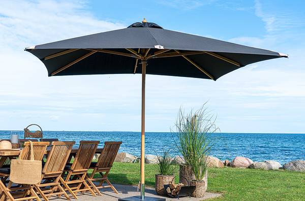 Parasol Orlando roestvrij staal/polyester - zwart