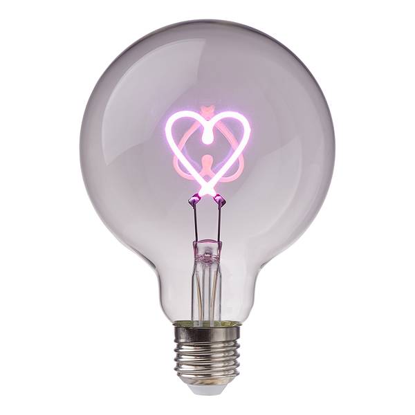 Lampadina LED BRIGHT LIGHT Cuore Vetro - Rosa