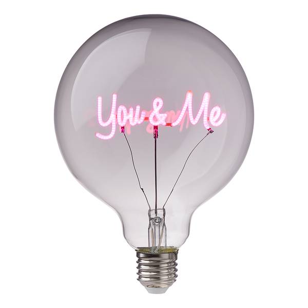 LED Lampadina BRIGHT LIGHT You & Me Vetro - Rosa