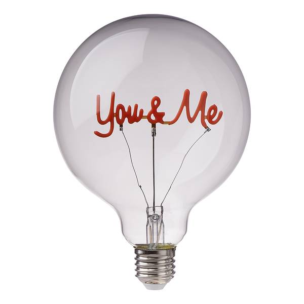LED Lampadina BRIGHT LIGHT You & Me Vetro - Rosa