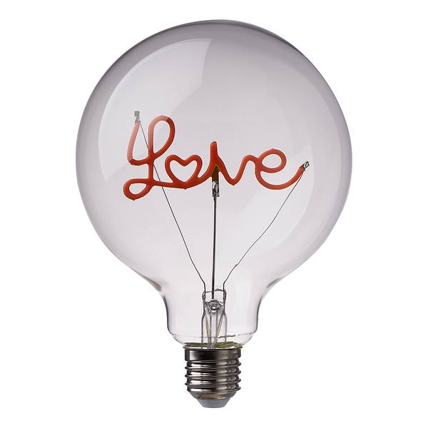 Lampadina LED BRIGHT LIGHT LOVE rosa Vetro - Rosa
