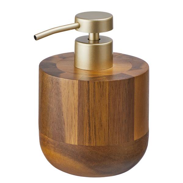 Dosatore sapone ACACIA Legno di acacia / Materiale plastico / Acciaio inox - Marrone
