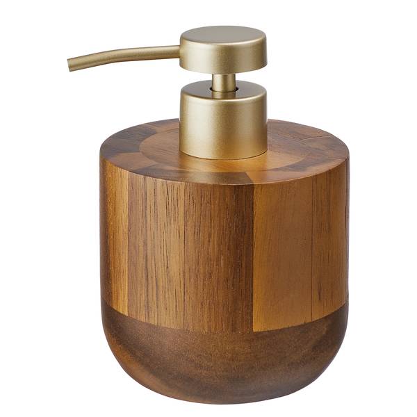 Dosatore sapone ACACIA Legno di acacia / Materiale plastico / Acciaio inox - Marrone