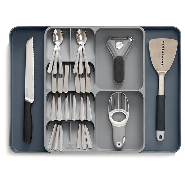 Besteckkasten Drawer Store Erweiterbar Kunststoff - Grau