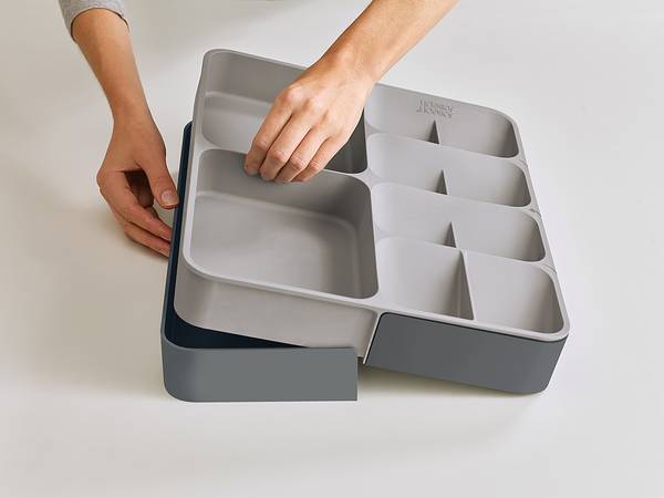 Besteckkasten Drawer Store Erweiterbar Kunststoff - Grau