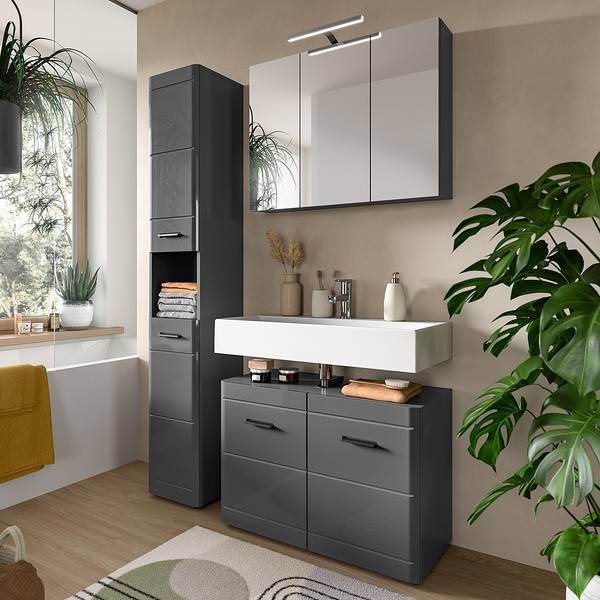 Spiegelkast Shetek mat grijs - Breedte: 80 cm