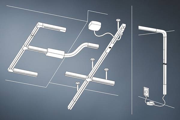 Supporto per lampada a sospensione Urail materiale plastico - Bianco - 21 x 4.5 cm