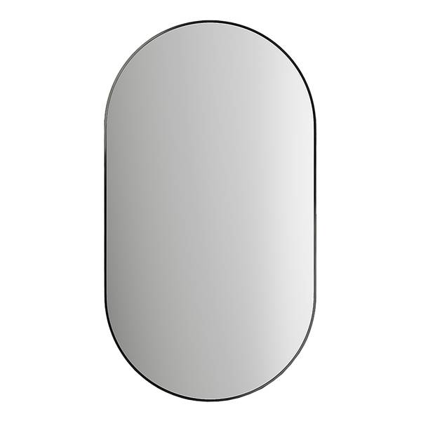 Wandspiegel Picasso oval Spiegelglas / Aluminium - Schwarz