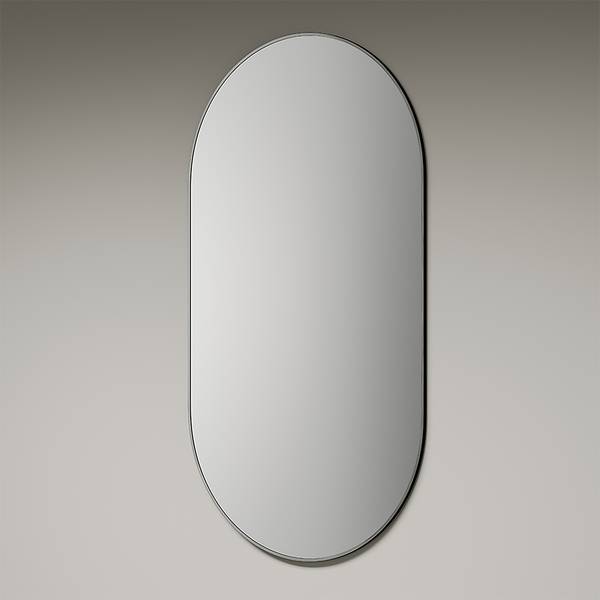 Wandspiegel Picasso oval Spiegelglas / Aluminium - Schwarz