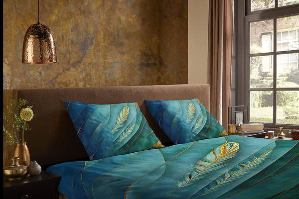 Microvezel beddengoed Neva microvezel - petrolblauw - 140 x 200/220 cm + kussen 70 x 60 cm