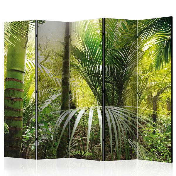 Paravento Green Alley 1 lato Tessuto non tessuto su legno massello - Verde