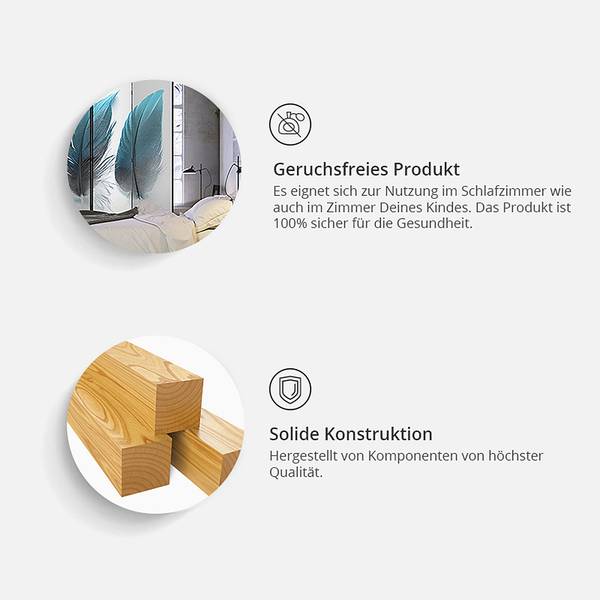 Paravent Diamond Lilies Akustik Vlies auf Massivholz - Beige