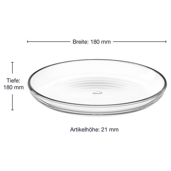 Dessertbord Cucina set van 6 transparant glas - transparant