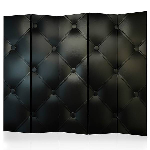Paravento Distinguished Elegance Tessuto non tessuto su legno massello - Nero